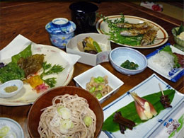 摘み草料理・手打ちそば付き(春・夏)